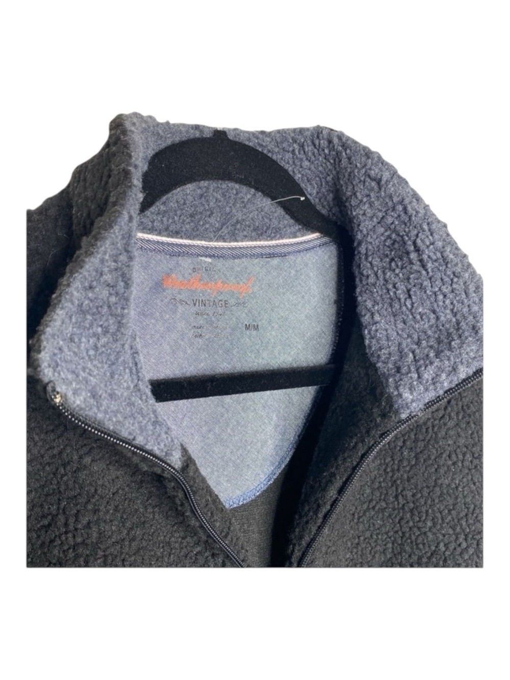 new Weatherproof ๐ Vegan Sherpa 1/4 Zip Pullover Sweatee Sweatshirt ๐ Black - Picture 5 of 16